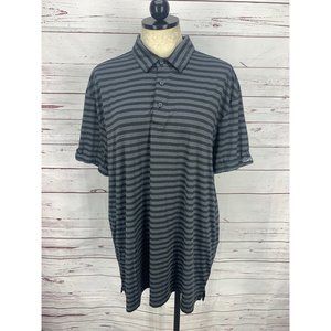 Arnold Palmer Black‎ and Gray Striped Polo Golf Shirt